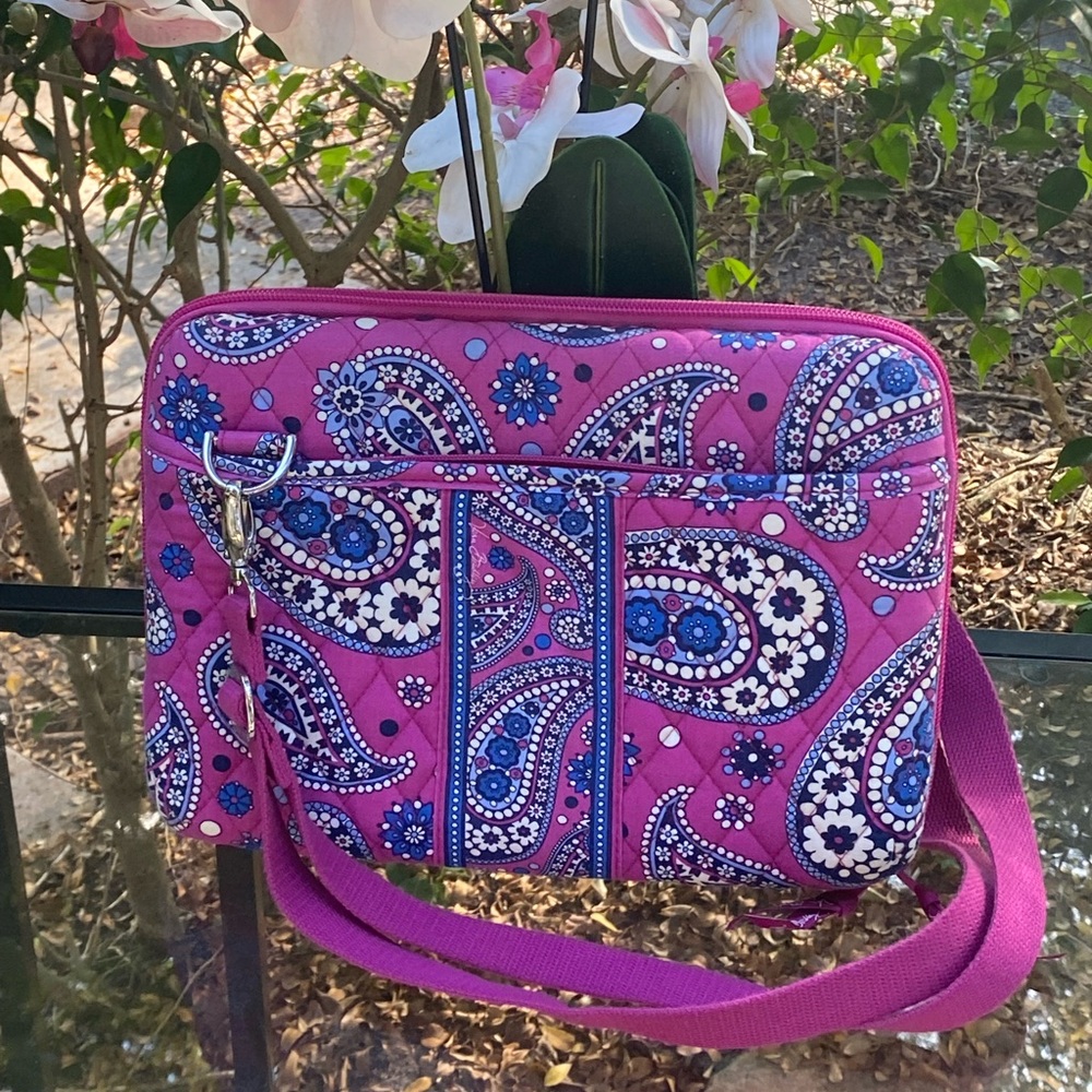 Vera Bradley Purple Laptop Case Crossbody NWT
